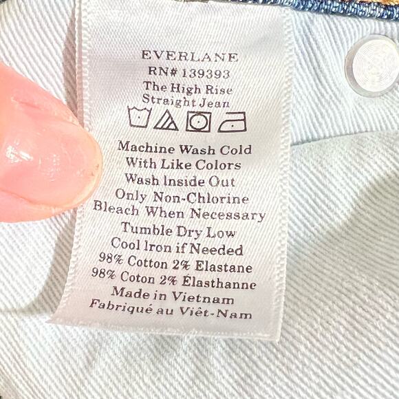 Everlane The High Rise Ankle Straight Leg Jeans Blue Womens Size 30 - Picture 9 of 9